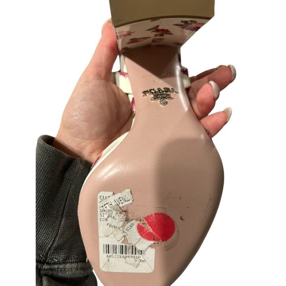 NWT Prada Floral Patent Leather Strappy Slingback Open Toe Heels | Size 36 - Picture 9 of 13